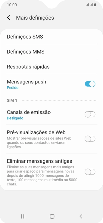 Prima Definições SMS.