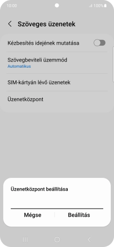 Írd be a +36709996500 számot, és válaszd a Beállítás lehetőséget.
