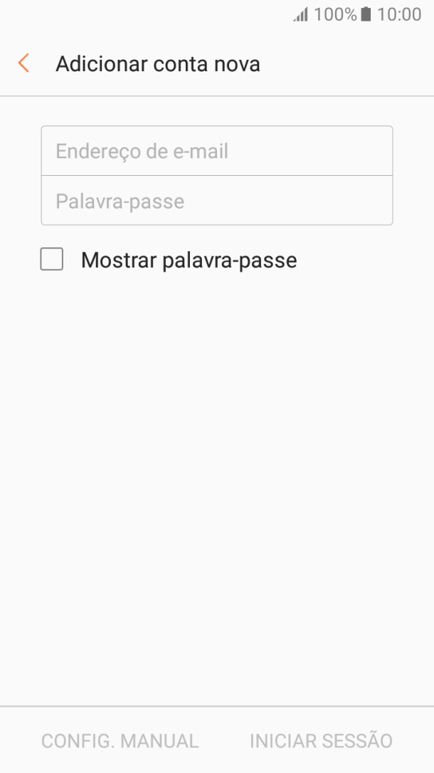 Prima Endereço de e-mail e introduza o seu endereço de e-mail.