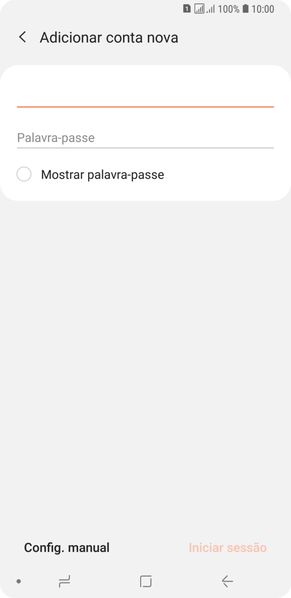 Prima Palavra-passe e introduza a password da sua conta de e-mail na Vodafone.