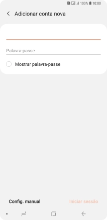 Prima Palavra-passe e introduza a password da sua conta de e-mail.