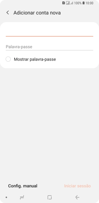 Prima Palavra-passe e introduza a password da sua conta de e-mail.