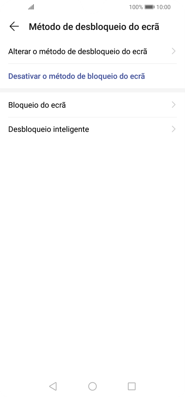 Prima Desativar o método de bloqueio do ecrã e introduza o código adicional de bloqueio do telefone que criou anteriormente.