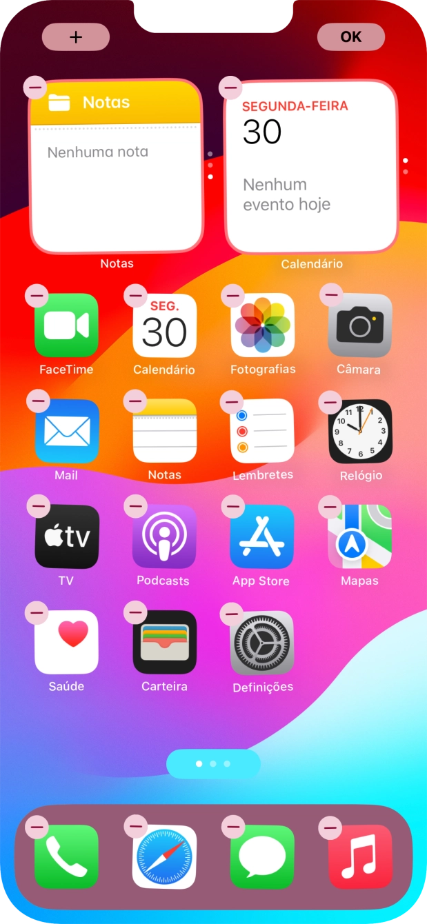 Prima o ícone de páginas do ecrã inicial.