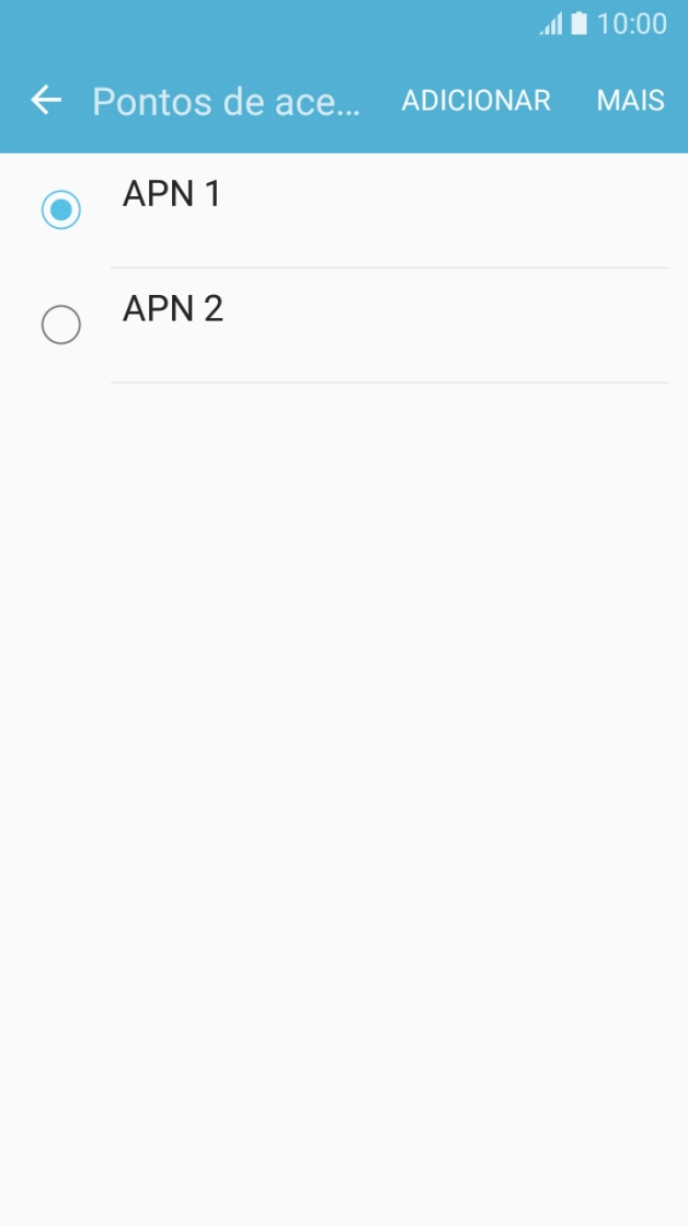 Prima o campo junto à ligação de dados pretendida para a ativar.