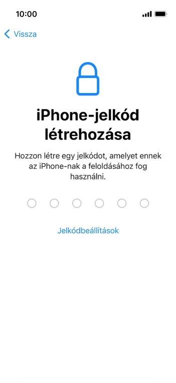Válaszd a Jelkódbeállítások lehetőséget.
