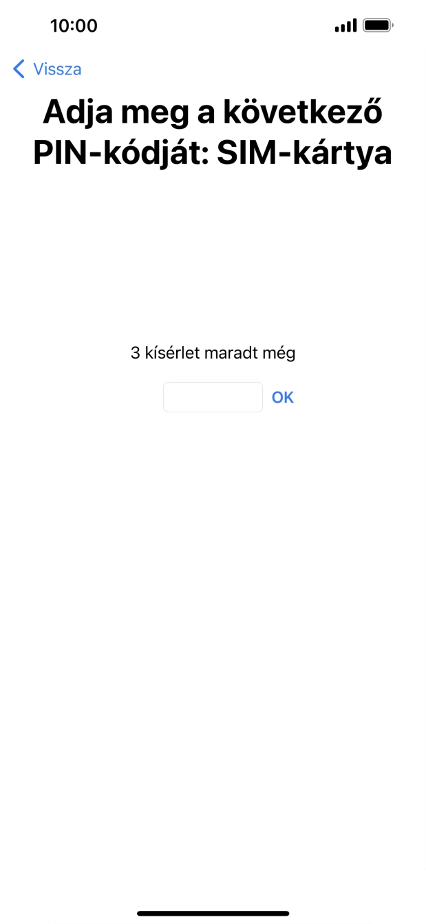 Amennyiben a SIM-kártyád zárolva van, írd be a PIN-kódodat, és válaszd az OK lehetőséget.