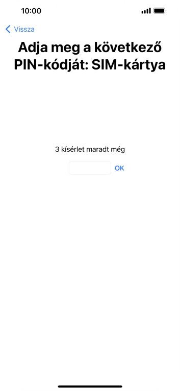 Amennyiben a SIM-kártyád zárolva van, írd be a PIN-kódodat, és válaszd az OK lehetőséget.