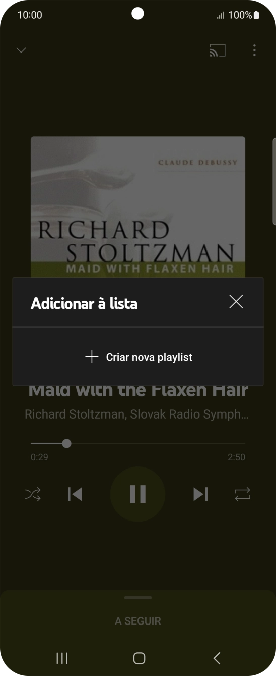 Prima Criar nova playlist.