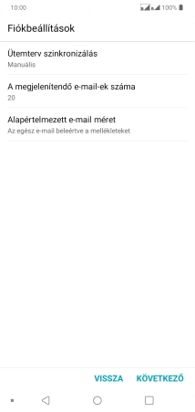 Amennyiben a kijelzőn ez a képernyőkép látható, az e-mail-fiókodat felismerte a rendszer, és automatikusan beállította. Kövesd a képernyőn megjelenő utasításokat  további adatok csatolásához, és fejezd be az új fiók létrehozását.