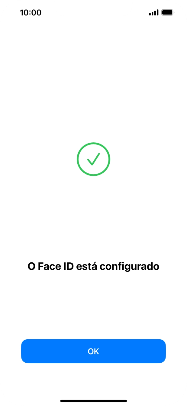 Prima OK. Se ainda não tiver escolhido um código de bloqueio do telefone, introduza um código à escolha duas vezes de seguida.