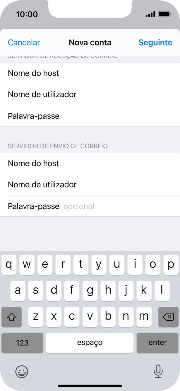 Prima Palavra-passe e introduza a password da sua conta de e-mail.