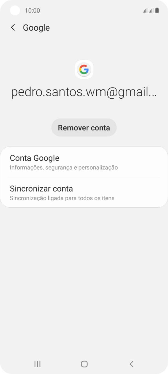 Prima Sincronizar conta.