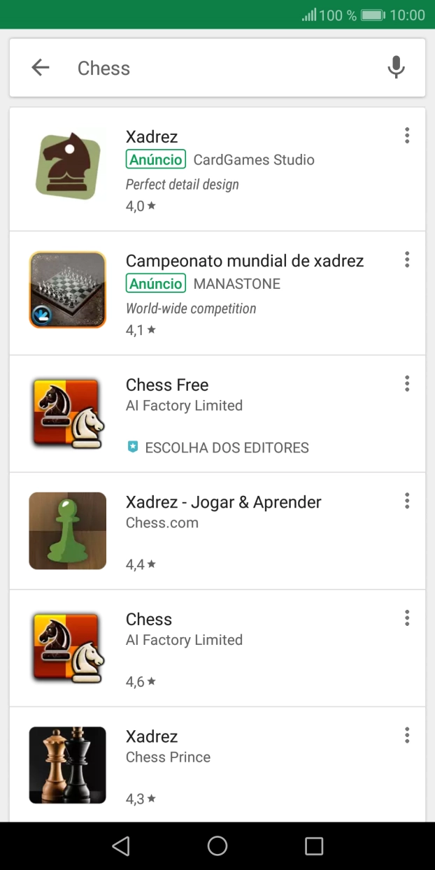 Prima a app pretendida.