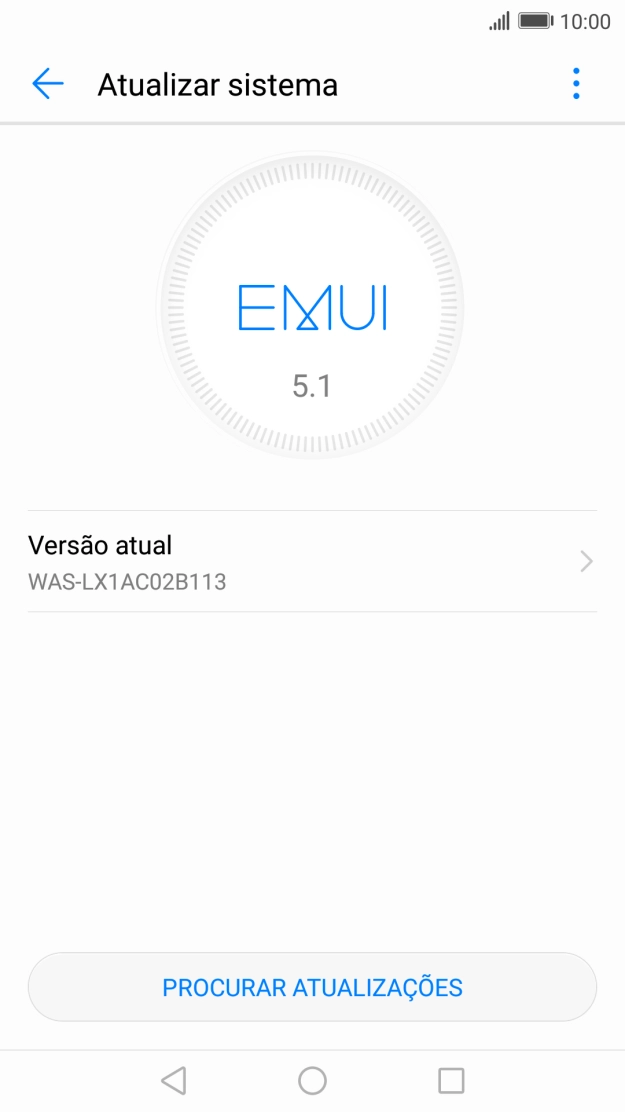Prima PROCURAR ATUALIZAÇÕES. Se existir uma nova versão de software disponível, será agora indicado no ecrã. Siga as indicações no ecrã para atualizar o software do telefone.