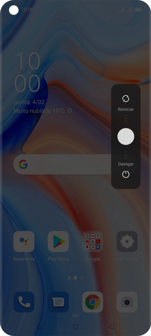 Prima o círculo e arraste-o para baixo.