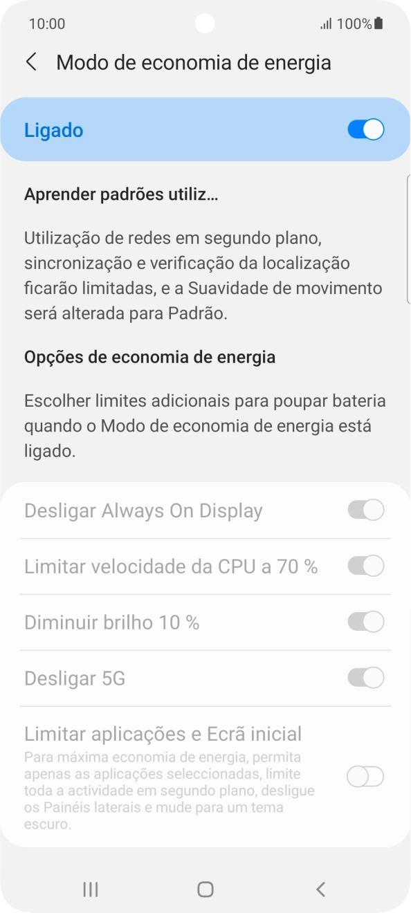 Prima a tecla de início para terminar e voltar ao ecrã inicial.