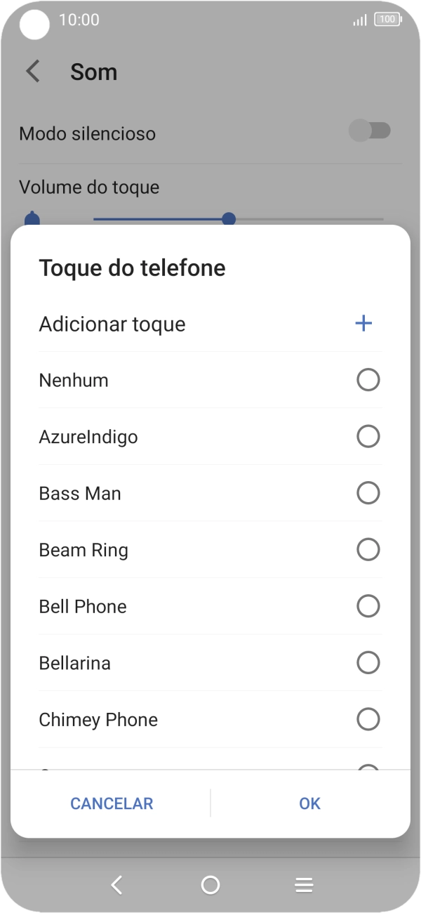 Prima Adicionar toque.