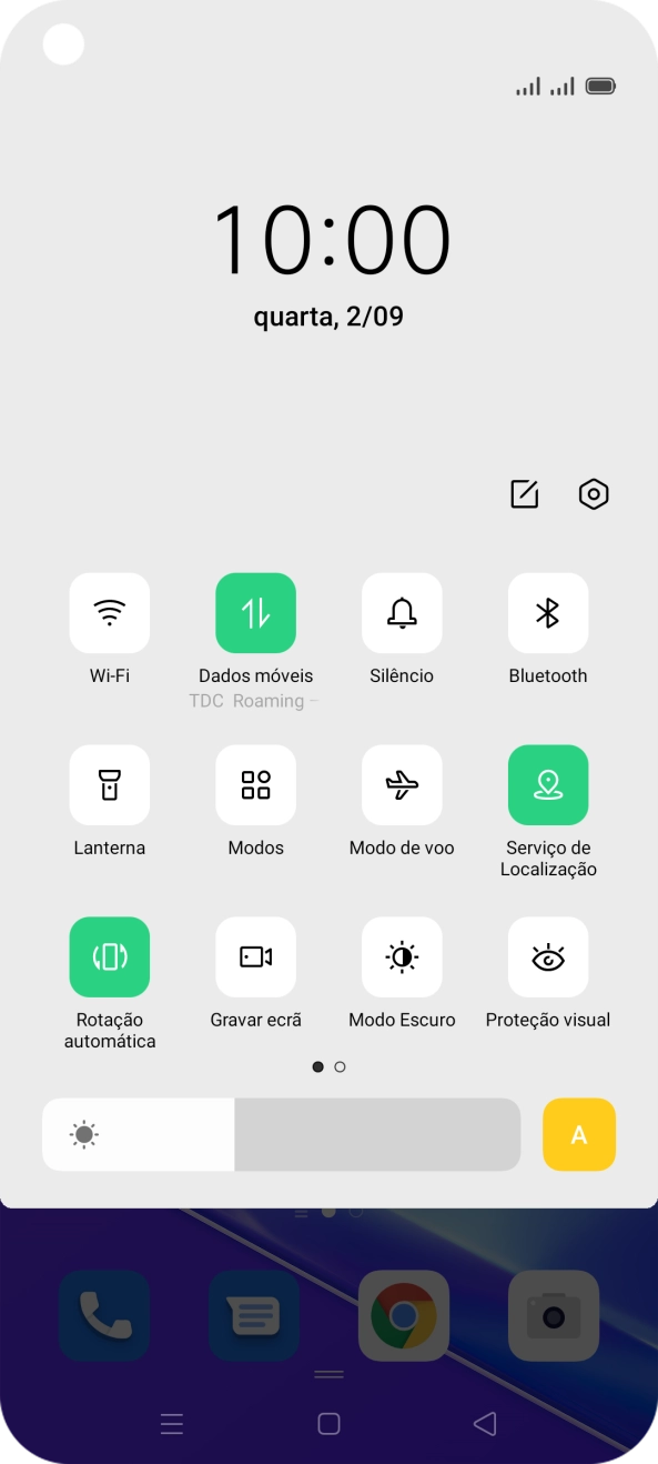 Prima Silêncio as vezes necessárias para ativar ou desativar o perfil silencioso.