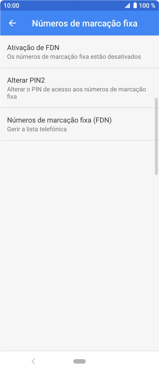 Prima Ativação de FDN para ativar a marcação permitida.