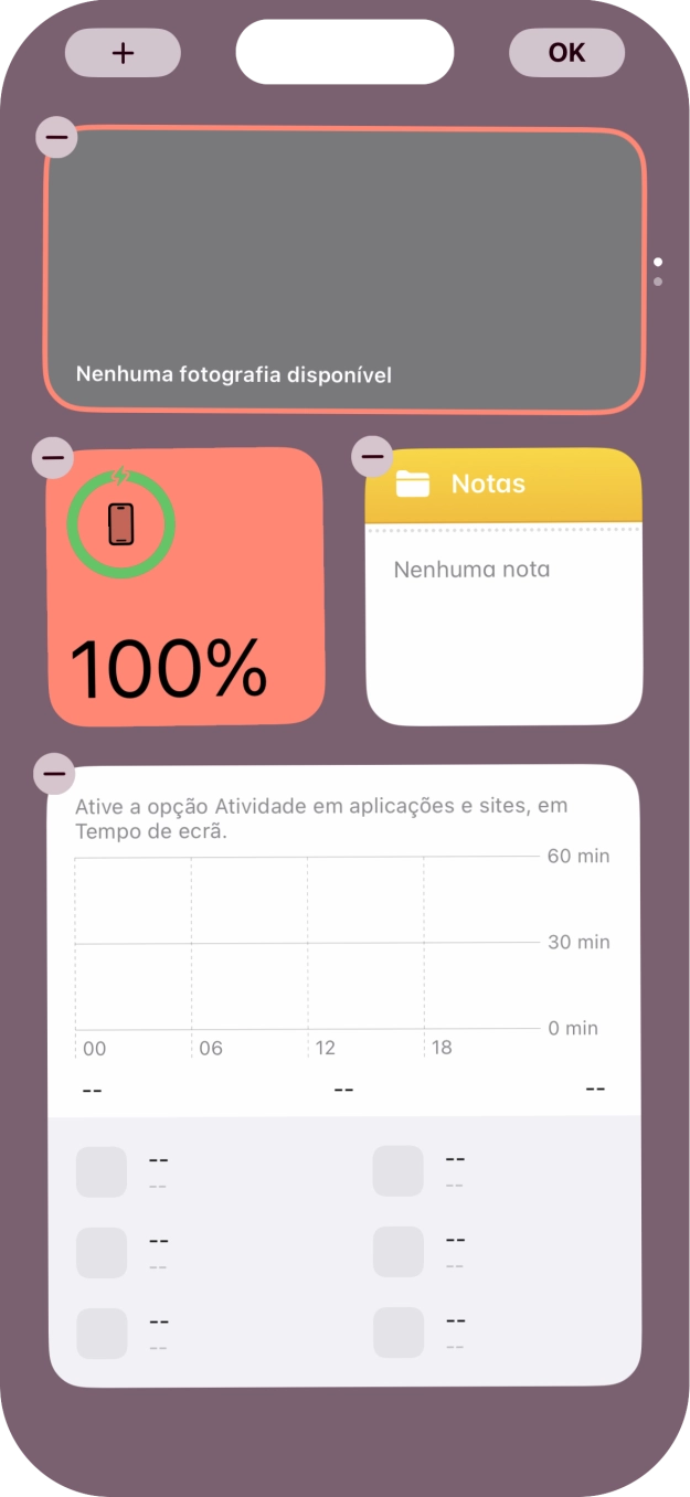 Prima o ícone para adicionar.