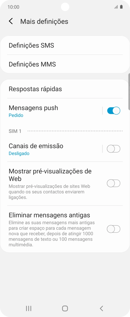 Prima Definições SMS.