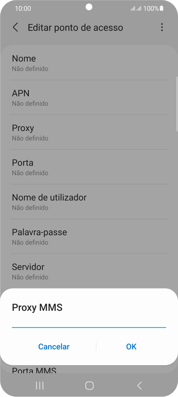 Introduza iproxy.vodafone.pt e prima OK.