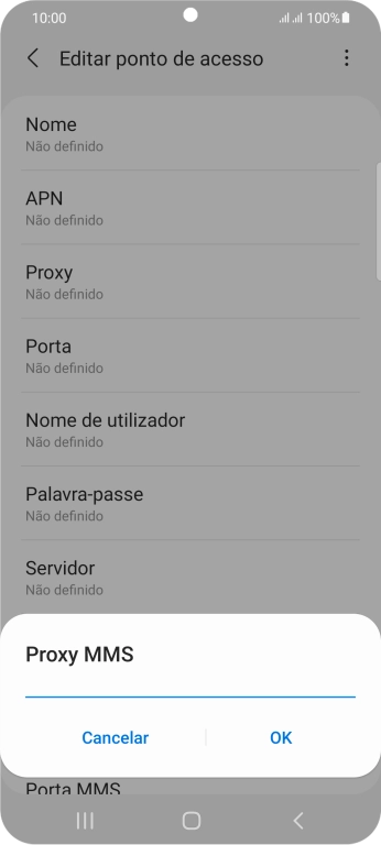 Introduza iproxy.vodafone.pt e prima OK.
