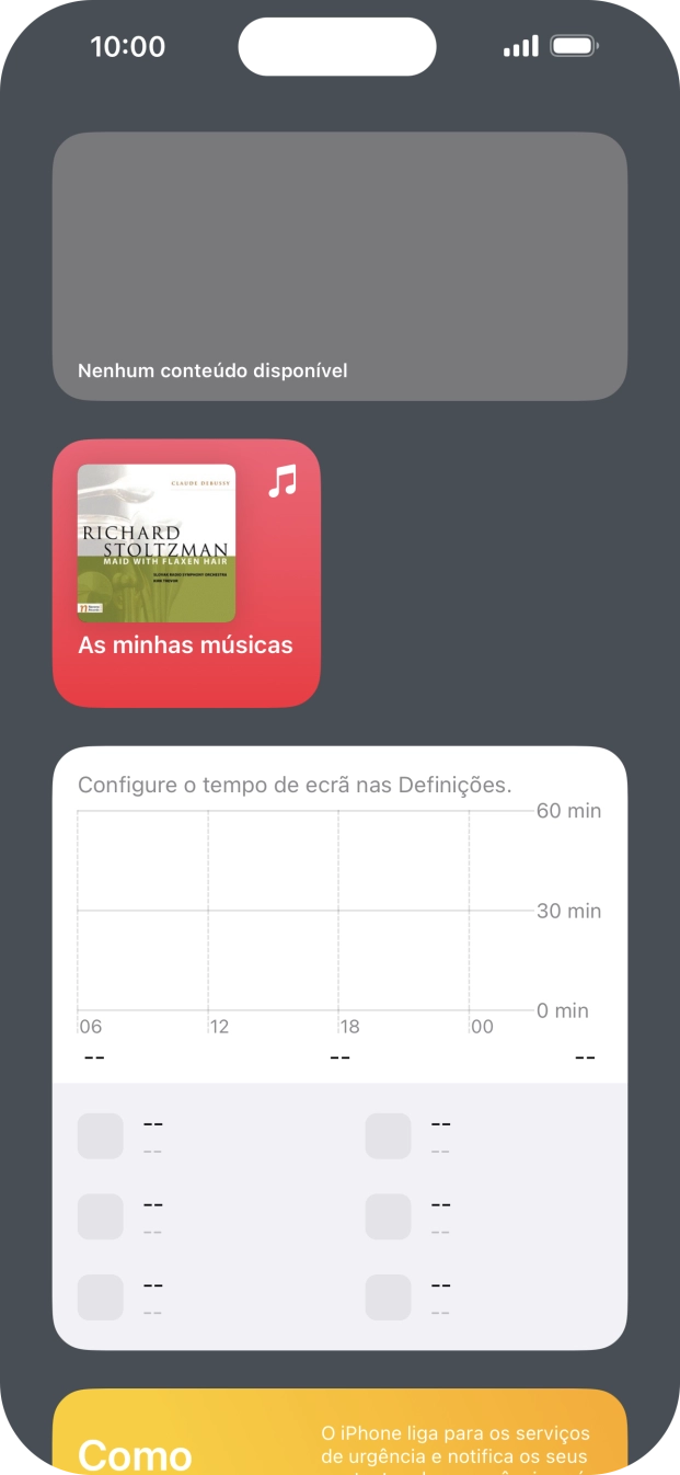 Mantenha premida por um instante a pilha de widgets pretendida.