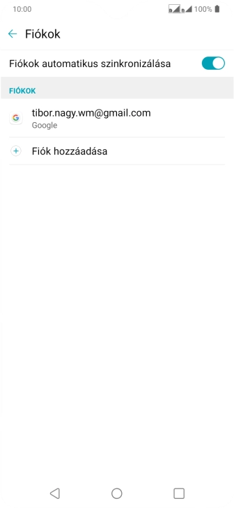 Válaszd a Fiók hozzáadása lehetőséget.