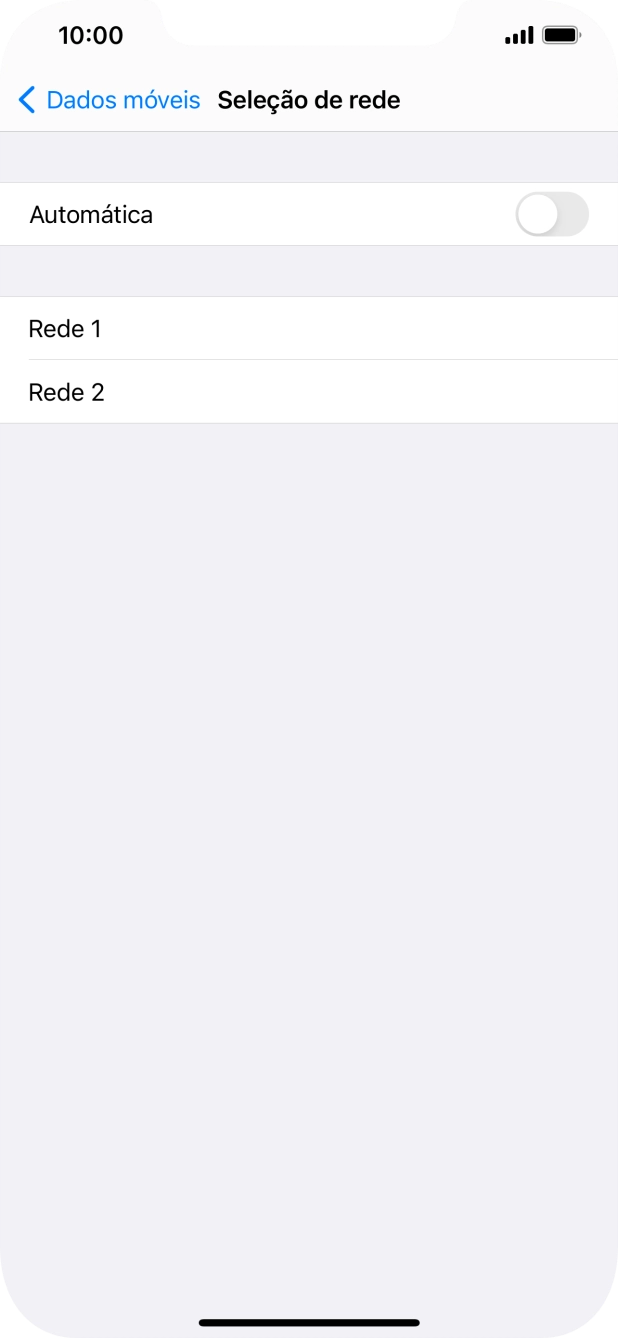 Se desativar a função, prima a rede pretendida.