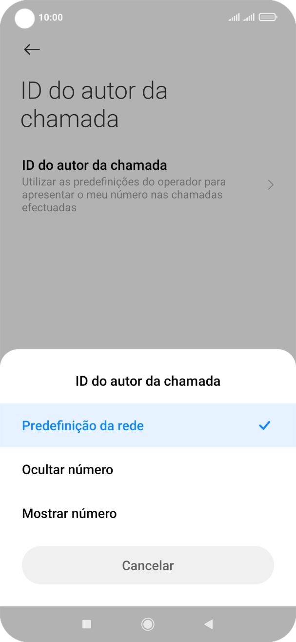 Prima Mostrar número para ativar a visualização do seu número.