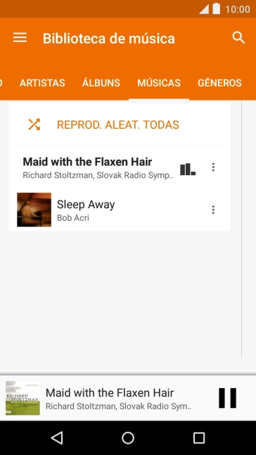 Prima o título da música na parte inferior do ecrã.