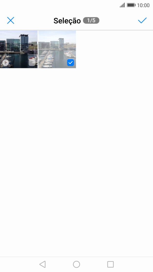 Prima o ícone para aceitar.