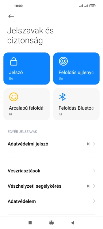 Válaszd a Jelszó lehetőséget.