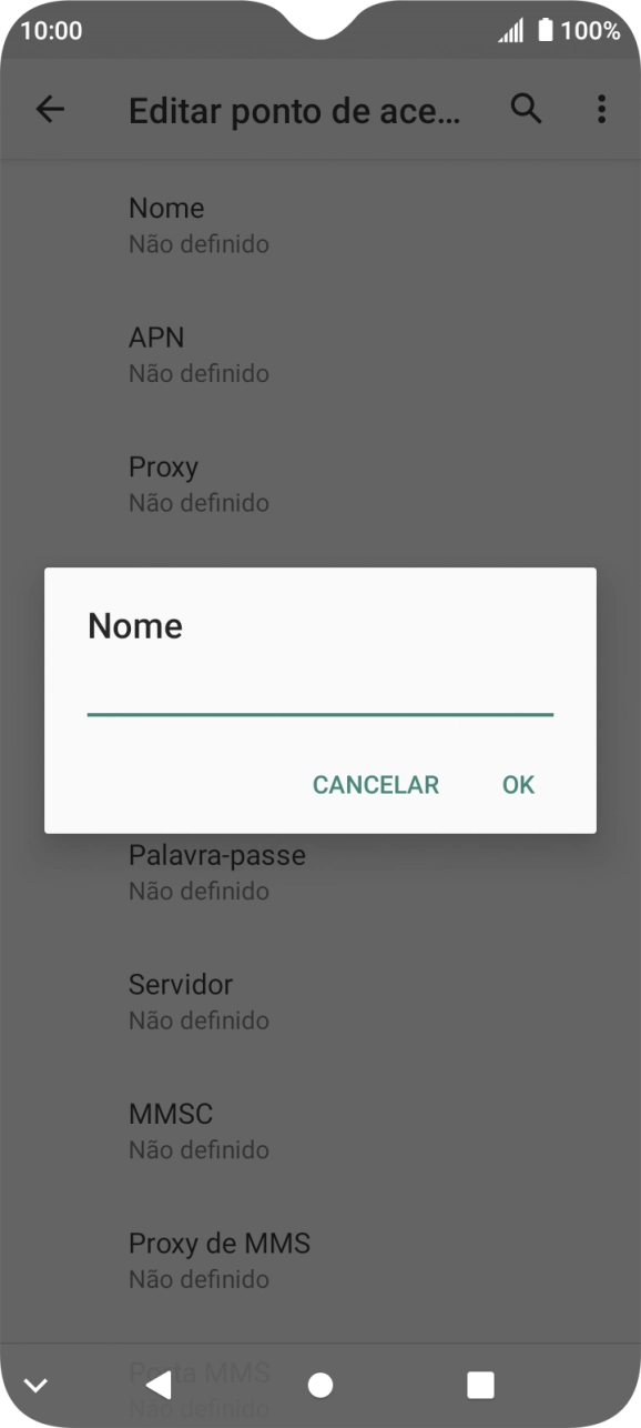Introduza Vodafone Internet e prima OK.