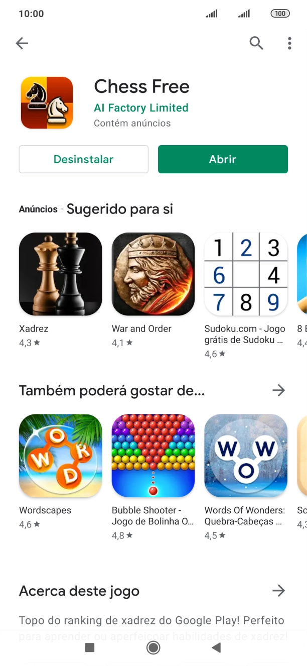 Prima a tecla de início para terminar e voltar ao ecrã inicial.