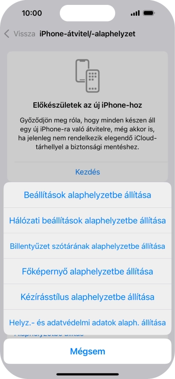 Válaszd a Beállítások alaphelyzetbe állítása lehetőséget.
