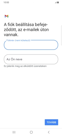 Kattints Az Ön neve mezőre, és írd be a kívánt küldőnevet.