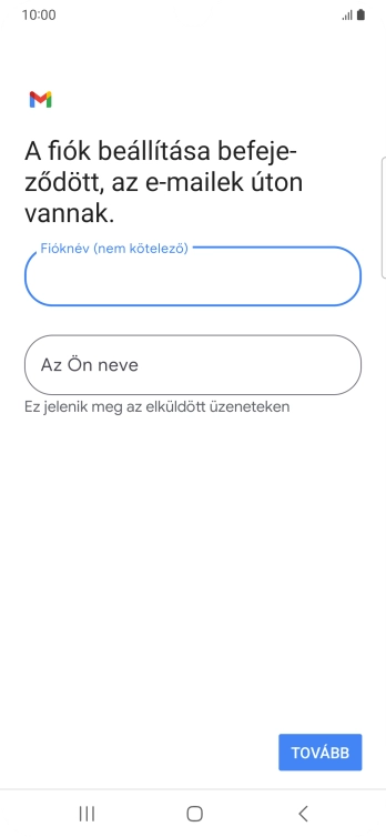 Kattints Az Ön neve mezőre, és írd be a kívánt küldőnevet.