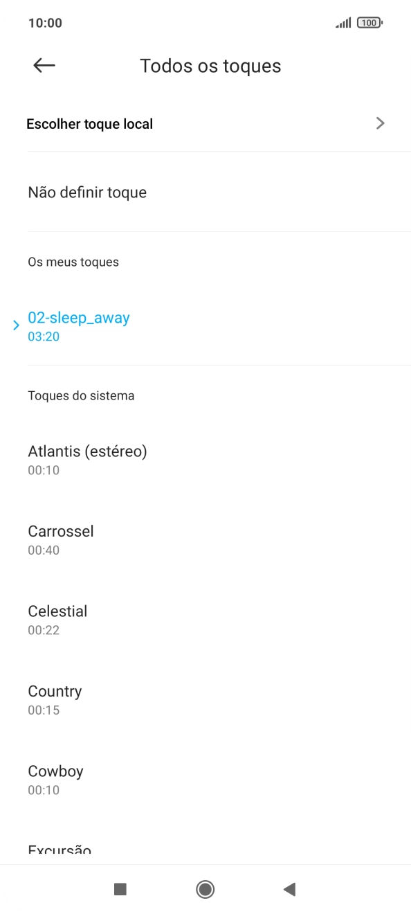 Prima a tecla de início para terminar e voltar ao ecrã inicial.