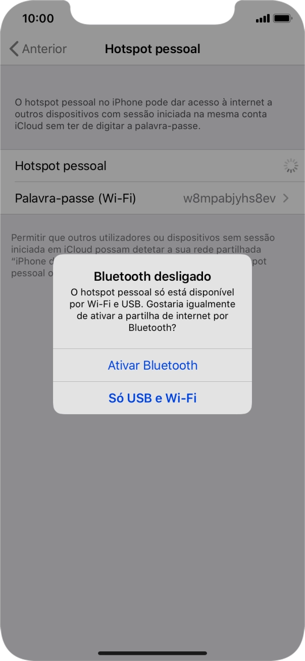 Se o Wi-Fi estiver ativado, prima Só USB e Wi-Fi .