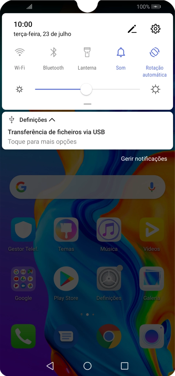 Prima Toque para mais opções.