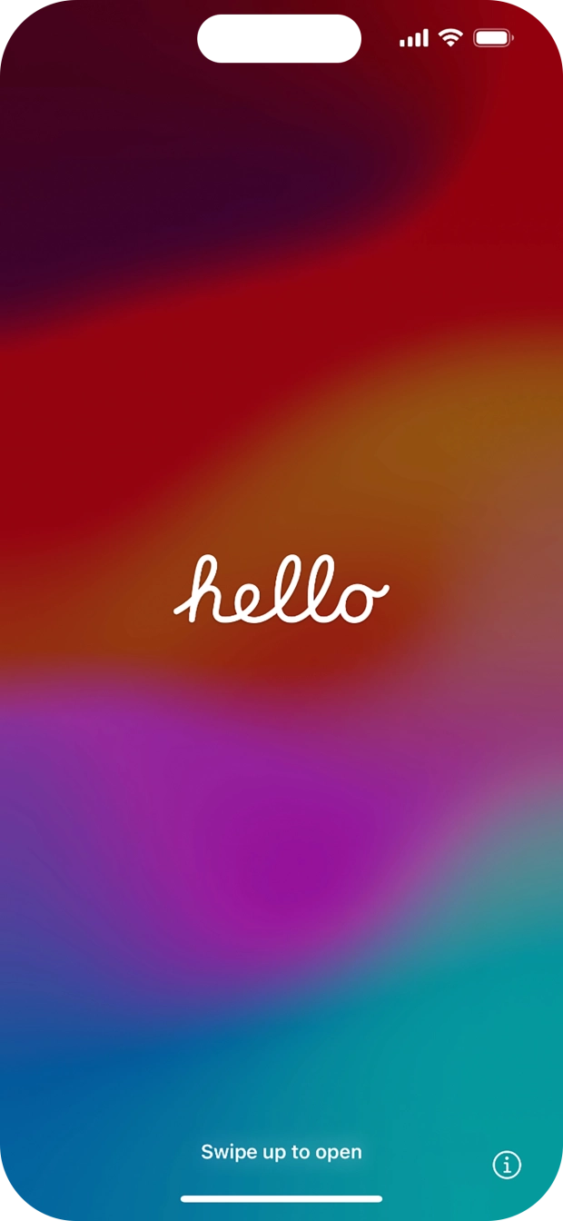 Deslize o dedo para cima a partir da base do ecrã.