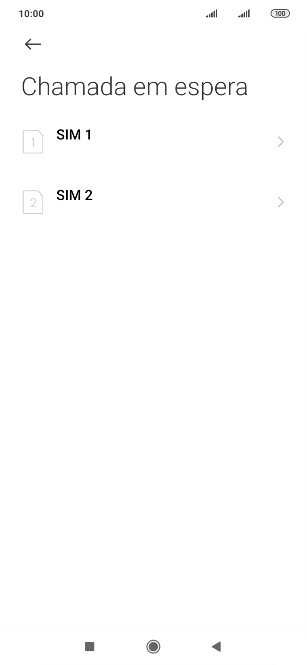 Prima o cartão SIM pretendido.