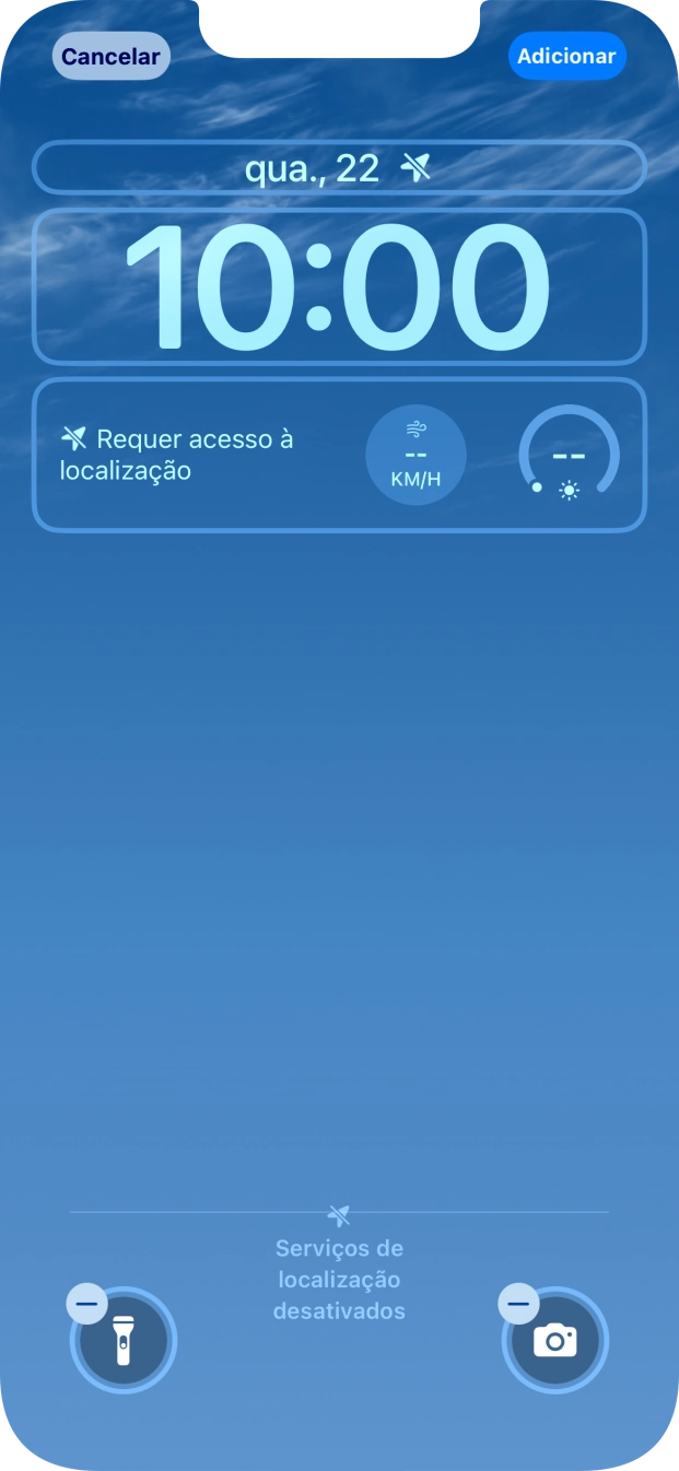 Se pretender personalizar a visualização da data no ecrã de bloqueio, prima o widget de data e siga as indicações no ecrã para escolher a visualização pretendida para o widget.