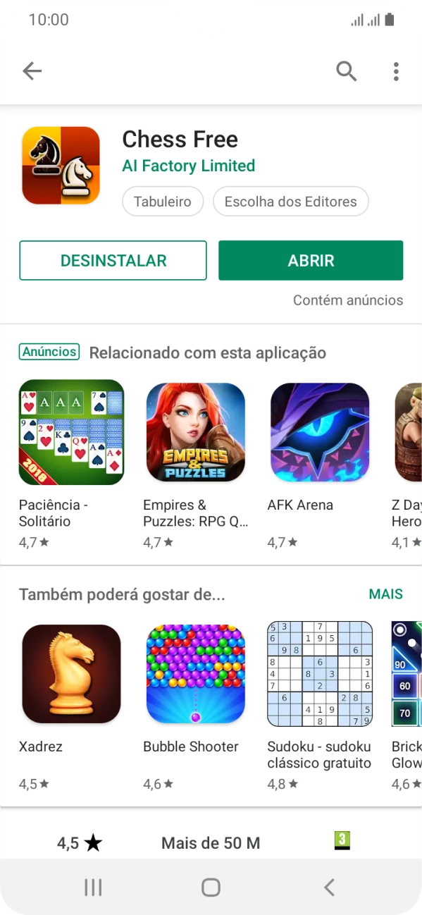 Prima a tecla de início para terminar e voltar ao ecrã inicial.