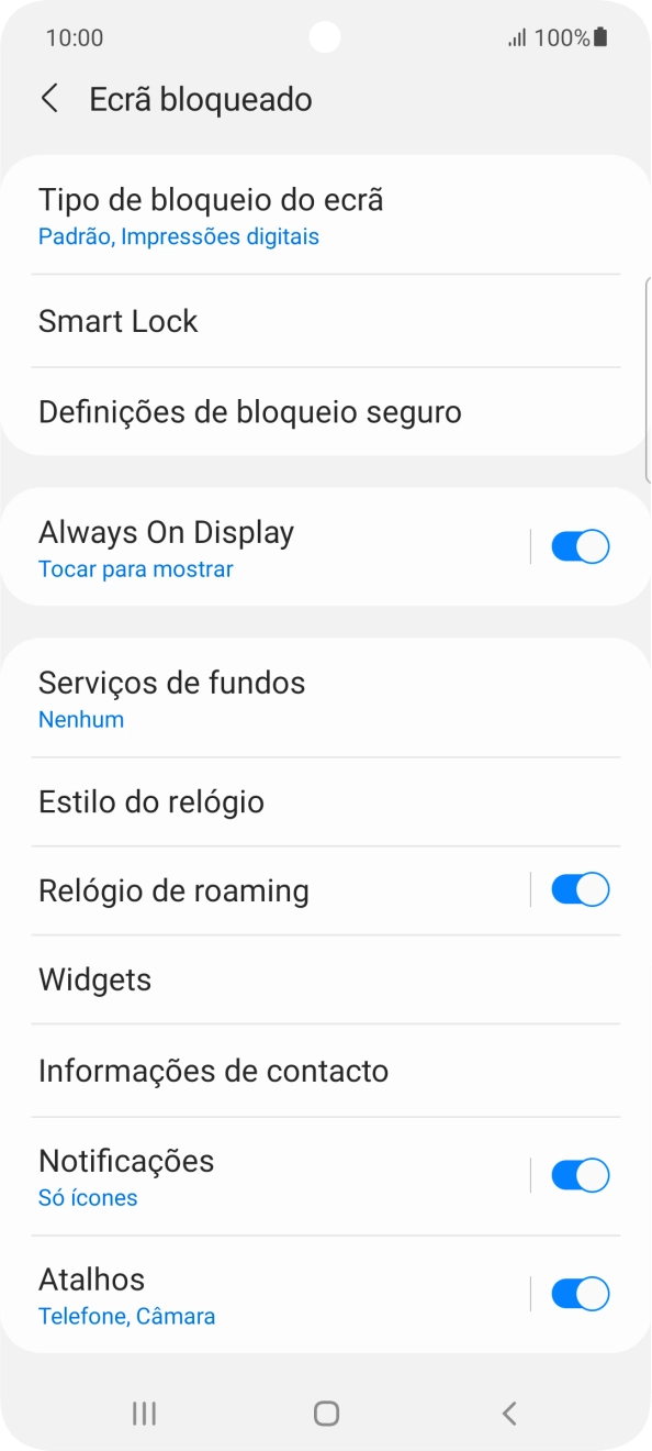 Prima Tipo de bloqueio do ecrã e introduza o código adicional de bloqueio do telefone que criou anteriormente.