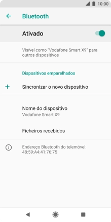 Prima Sincronizar o novo dispositivo.