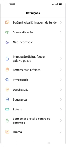 Prima Impressão digital, face e palavra-passe.